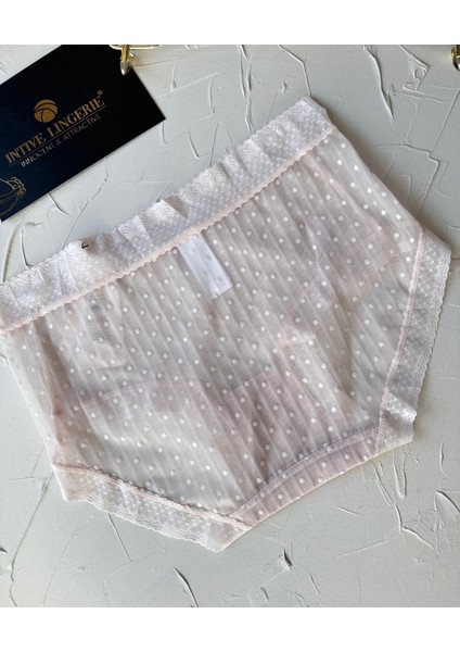 Lily Baby Puantiyeli Pamuk Ağlı Transparan Esnek Normal Bel Ithal Şık BATO/SLIP-2827
