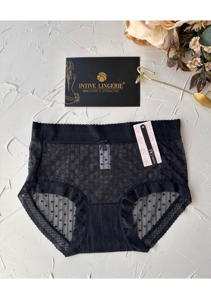 Lily Baby Puantiyeli Pamuk Ağlı Transparan Esnek Normal Bel Ithal Şık BATO/SLIP-2827
