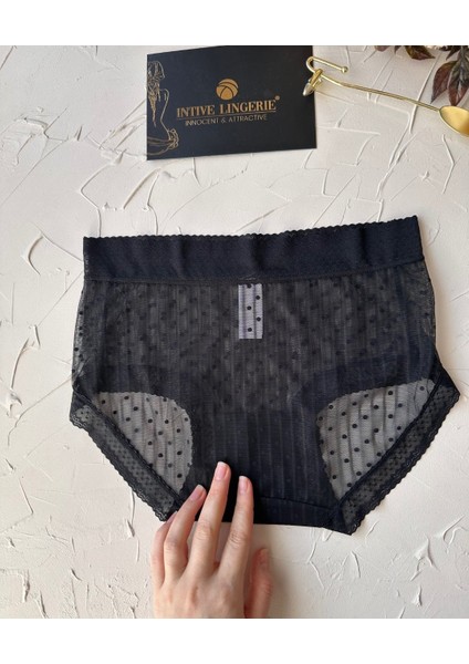 Lily Baby Puantiyeli Pamuk Ağlı Transparan Esnek Normal Bel Ithal Şık BATO/SLIP-2827