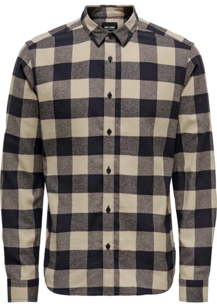 Onsgudmund Checked Shirt Noos Erkek Lacivert Uk Gömlek - 22007112