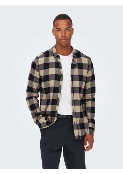 Onsgudmund Checked Shirt Noos Erkek Lacivert Uk Gömlek - 22007112 fiyatları