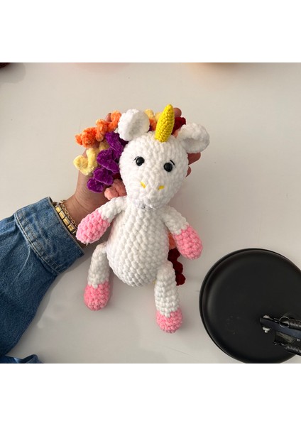 Kadife Unicorn Oyuncak / Tığ Işi Örgü Oyuncak