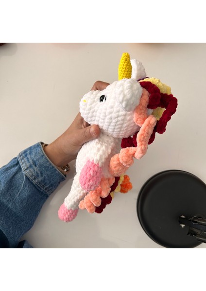Kadife Unicorn Oyuncak / Tığ Işi Örgü Oyuncak