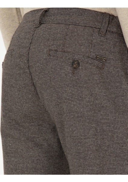 Erkek Kahverengi Slim Fit Kanvas Pantolon 50295920-VR029