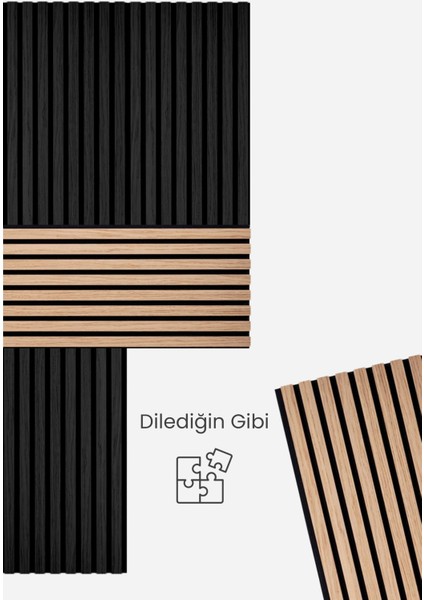 Pro Akustik Ahşap Duvar Paneli Antik Meşe 6 Adet 30X60 cm - Kompozit & Keçe | Ses ve Isı Yalıtımı