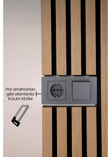 Mega Akustik Ahşap Duvar Paneli Ceviz 60X280 cm - 1.sınıf Mdf & Keçe | Ses ve Isı Yalıtımı