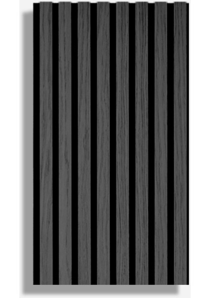 6 Adet Pro Akustik Ahşap Duvar Paneli Antrasit 30X60 cm - Kompozit & Keçe | Ses ve Isı Yalıtımı