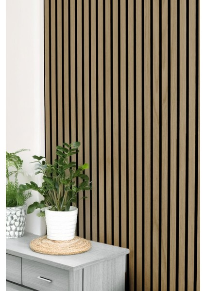 Mega Akustik Ahşap Duvar Paneli Yeni Teak 60X280 cm - 1.sınıf Mdf & Keçe | Ses ve Isı Yalıtımı