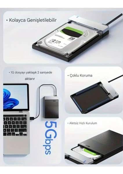 CE50 Usb 3.0 SSD SATA HDD Kutusu 6Gbps Hızlı Yeni Nesil Son Teknoloji