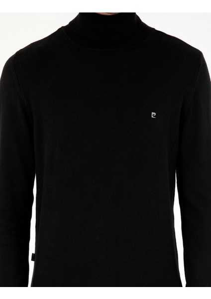 Erkek Siyah Slim Fit Balıkçı Yaka Basic Triko Kazak 50296602-VR046