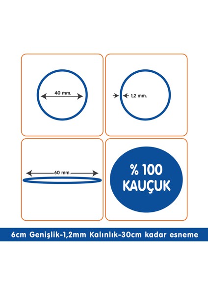 Paket Lastiği Mavi 1000ADET %100 Kauçuk (Okul-Kırtasiye-Paketleme-Ambalaj)