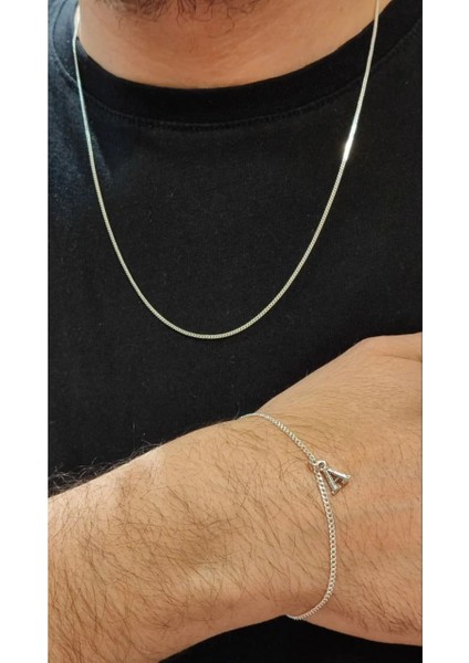 925 Ayar Gümüş Harfli Bileklik Gurmet Kolye Set modelleri