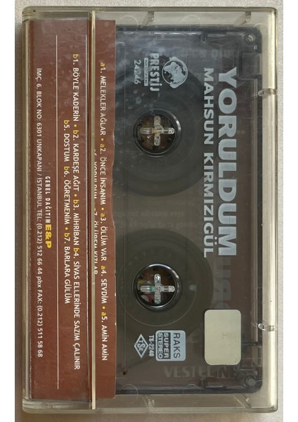 Mahsun Kırmızıgül - Yoruldum Melekler Ağlar Kaset