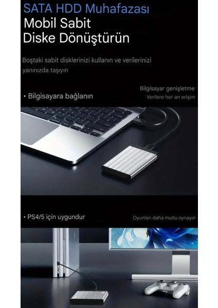 E55 Usb 3.0 SSD SATA HDD Kutusu 6Gbps Hızlı Yeni Nesil Son Teknoloji