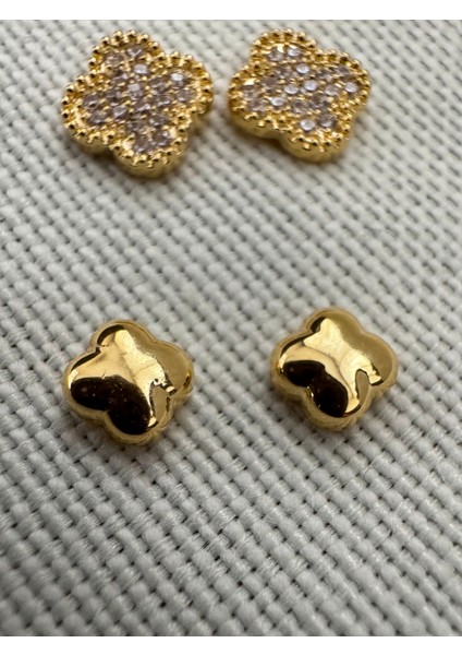 Vk Modeli Taşlı Siyah 3 Boy Set Küpe Gold Renk fırsatları