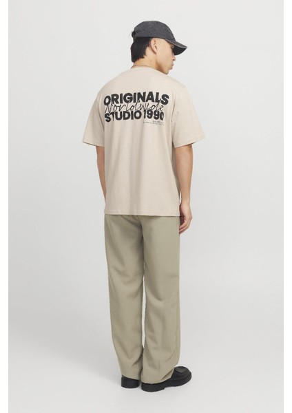 Jorvesterbro Back Tee Ss Crew Neck Krem fırsatları