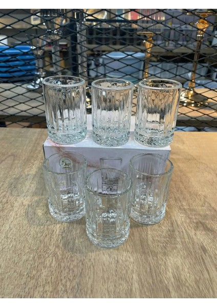 Oslo Küçük Boy Kahve Yanı Su Bardağı Cam 6 Adet 60CC Shot Elysia Model Likör Votka-Tekila Shot