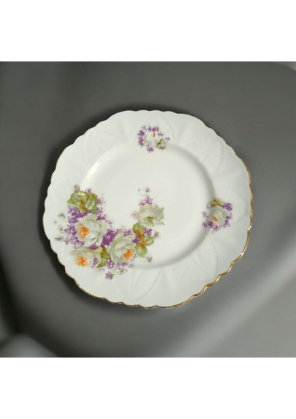 Vintage Antika Ince Porselen Pasta Tabağı 18 cm