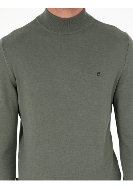 Erkek Duman Slim Fit Yarım Balıkçı Yaka Basic Triko Kazak 50296614-VR210