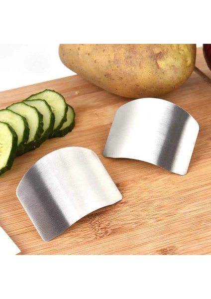 2 Adet Metal Parmak Koruyucu Sebze Doğrama Aparatı - Güvenli ve Pratik Kesim modelleri