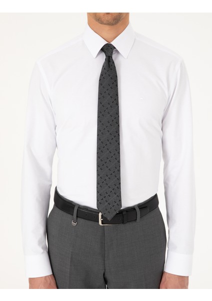 Erkek Beyaz Regular Fit Uzun Kollu Basic Gömlek 50298003-VR013
