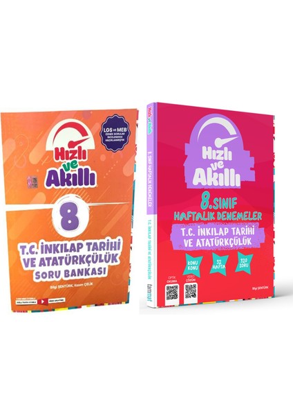 8. Sınıf T.C. İnkılap Tarihi ve Atatürkçülük Soru Bankası ve 32 Haftalık Deneme Seti 2 Kitap