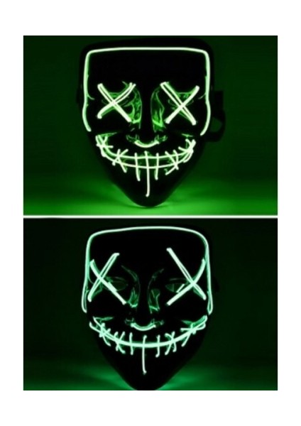 LED Işıklı Yeşil Maske