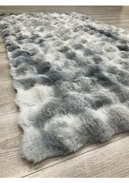 Renkli Bubble Tavşan Tüyü Ithal Kaymaz Yumuşak Tüylü Tona Ton Gri modelleri