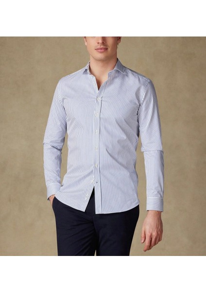 Erkek Gömlek Çizgili Slim Fit