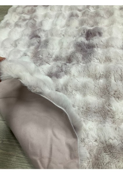 Renkli Bubble Tavşan Tüyü Ithal Kaymaz Yumuşak Tüylü Tona Ton Pembe indirimleri