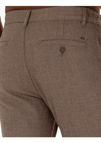 Erkek Kahverengi Slim Fit Kanvas Pantolon 50299557-VR029