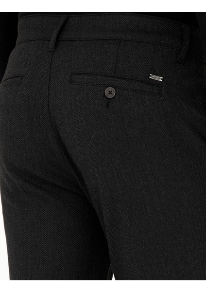Erkek Siyah Slim Fit Kanvas Pantolon 50299527-VR046