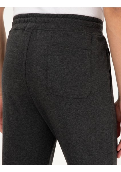 Erkek Antrasit Melanj Slim Fit 3 İplik Düz Paça Eşofman Altı 50299304-VR081