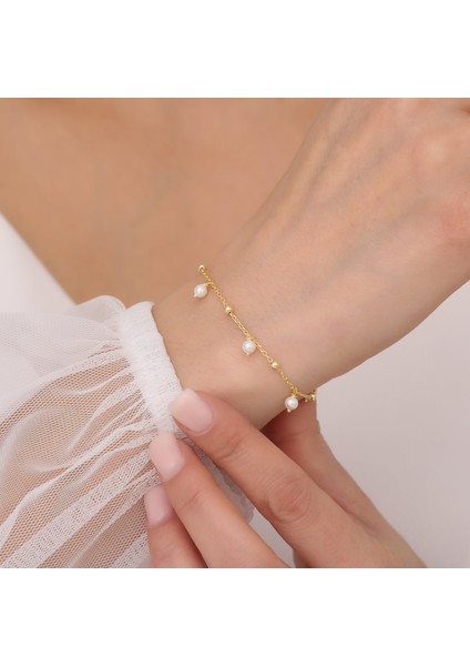 925 Ayar Gümüş Sallantılı Inci Bileklik fiyatları