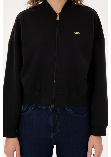 Kadın Siyah Sweatshirt 50299000-VR046