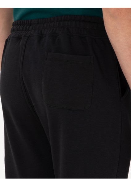 Erkek Siyah Slim Fit 3 İplik Düz Paça Eşofman Altı 50299304-VR046