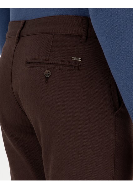 Erkek Koyu Kahverengi Slim Fit Kanvas Pantolon 50299517-VR084