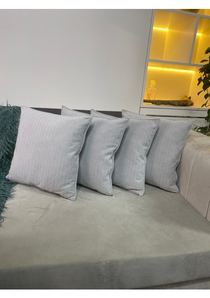 Kırlent Kılıfı 4ADET 45*45 Şönil Kadife Kumaş Bebe Mavisi Renk