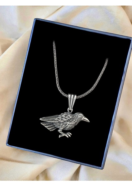 Karga Özel Tasarım Parlak 925 Ayar Gümüş Erkek Kolye fiyatları