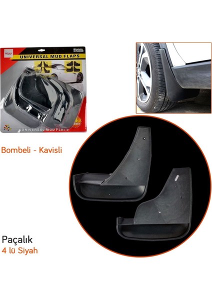 Paçalık Bombeli Kavisli 4lü Set Siyah Vakum BR5100206