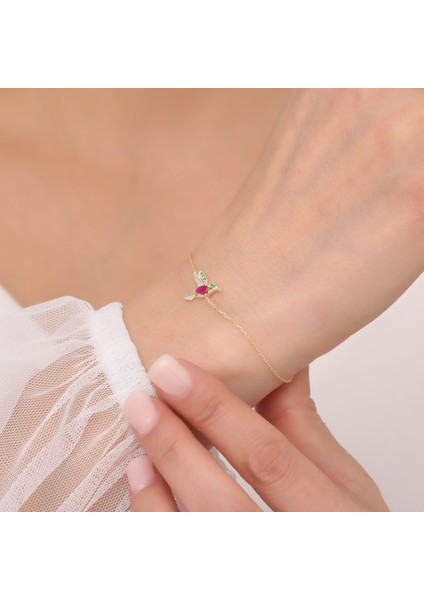 925 Ayar Gümüş Renkli Taşlı Arı Kuşu Bileklik fiyatları