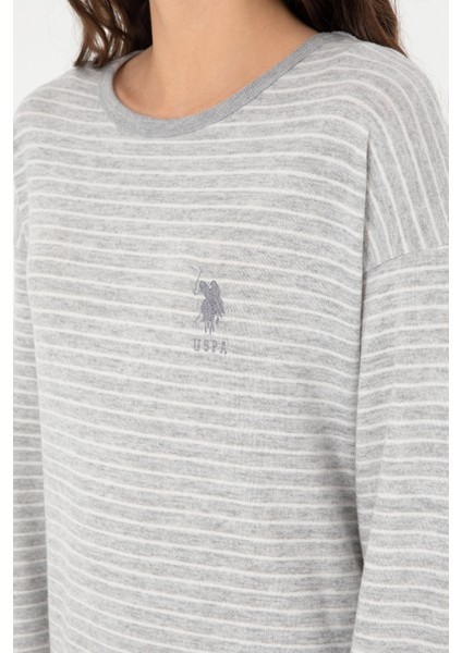 Kadın Gri Melanj Pijama Takım 50302036-VR086