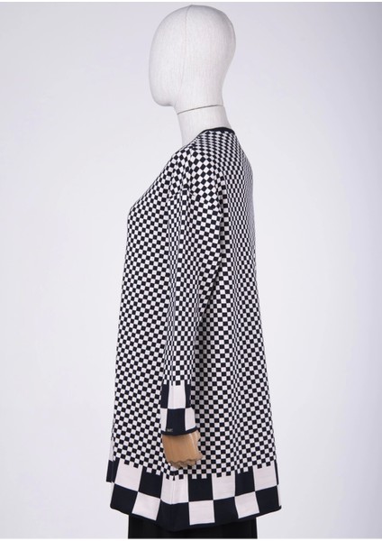 6873 Küp Desen Lacivert Triko Tunik indirimleri