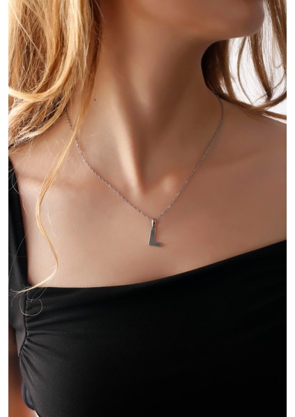 Matya Rodyum Renk Kaplama L Harfi Kolye fiyatları