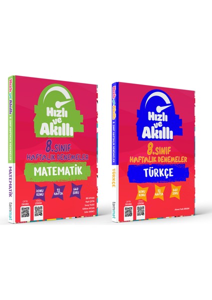 8. Sınıf Matematik ve Türkçe 32 Haftalık Deneme Seti 2 Kitap