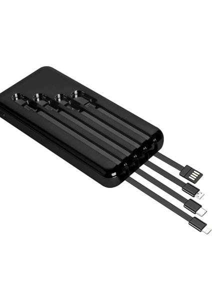 LCD Display Powerbank 10000 mAh Dijital Göstergeli Kablolu Hızlı Şarj 1 Adet