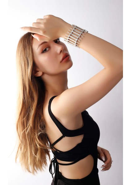 Matya Antik Gümüş Kaplama Lastikli Bohem Model Bileklik modelleri