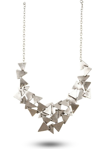 Matya Antik Gümüş Kaplama Üçgen Görünüm Kolye fırsatları