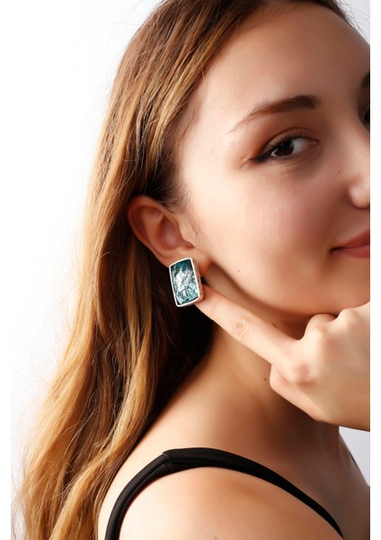 Matya Antik Gümüş Kaplama Çivili Turkuaz Taşlı Model Küpe fiyatları