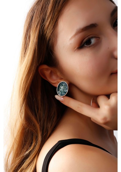 Matya Antik Gümüş Kaplama Çivili Turkuaz Taşlı Model Küpe fiyatları